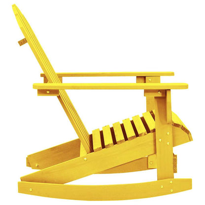 315884 vidaXL Garden Adirondack Rocking Chair Solid Fir Wood Yellow