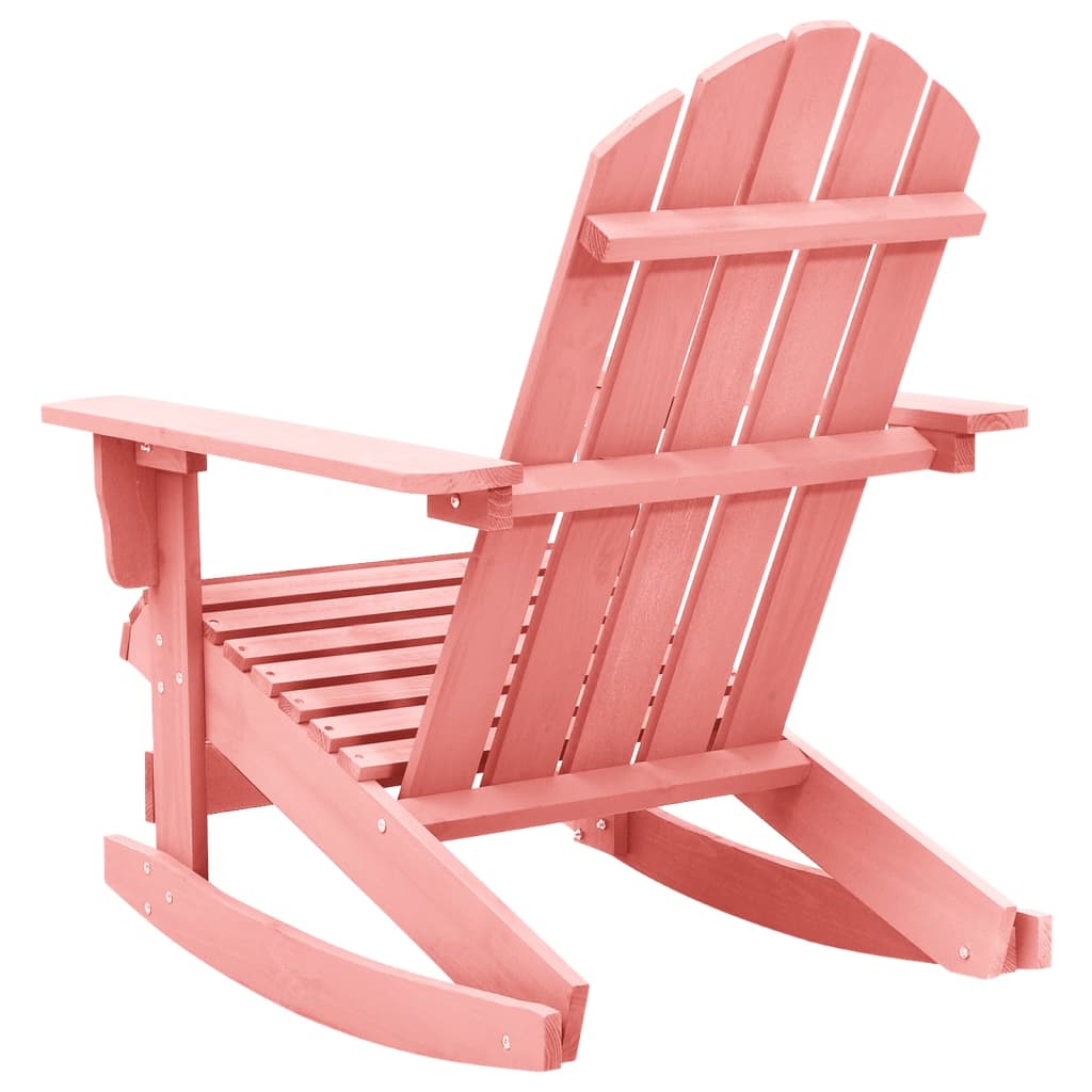 315887 vidaXL Garden Adirondack Rocking Chair Solid Fir Wood Pink