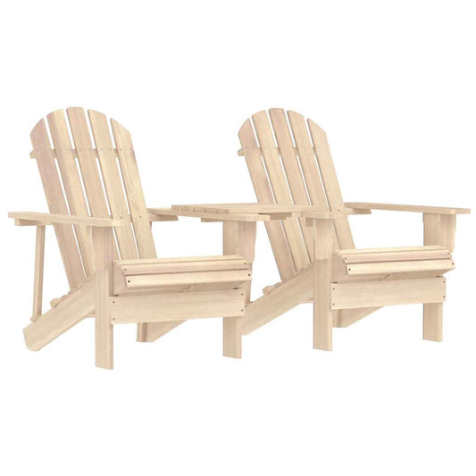 315892 vidaXL Garden Adirondack Chairs with Tea Table Solid Fir Wood