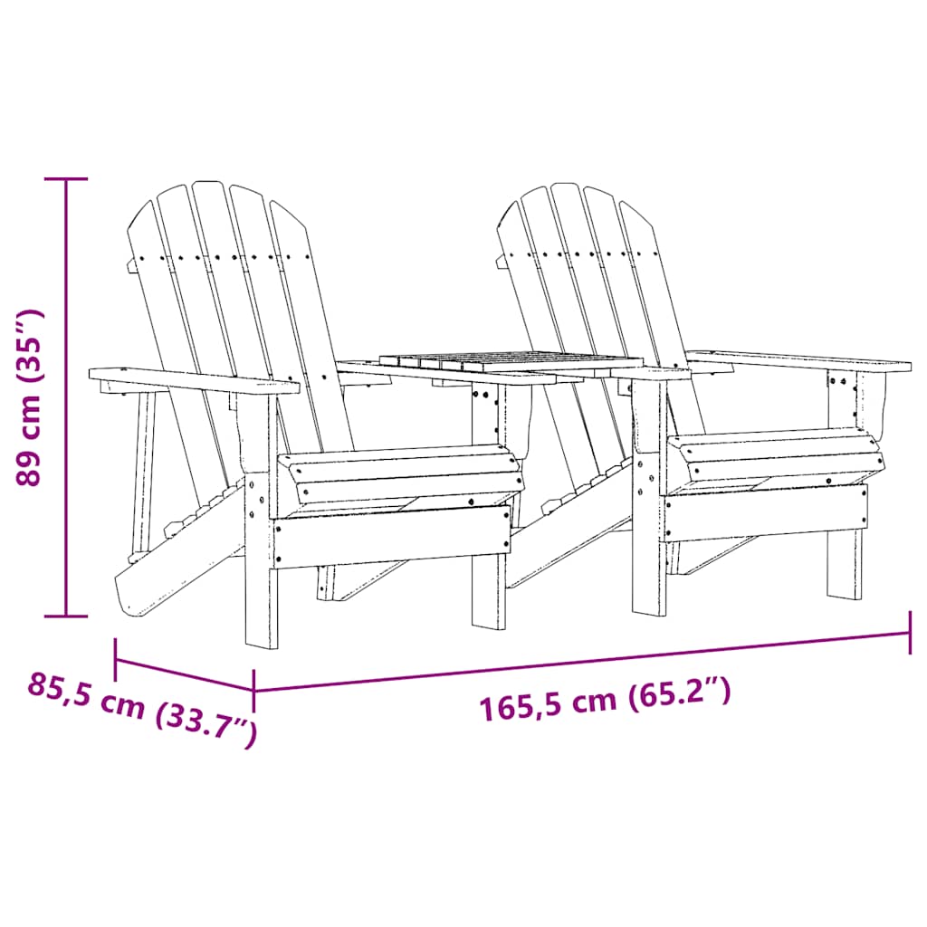 vidaXL Garden Chair | Natural Wood | Solid fir wood | Standard | Ergonomic