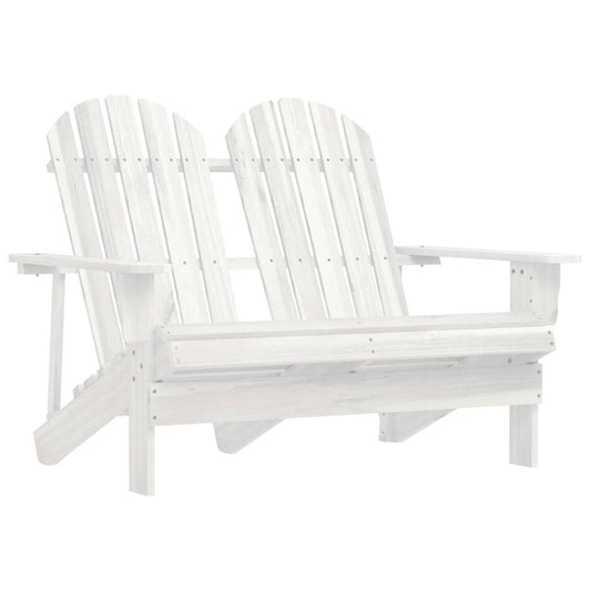315899 vidaXL 2-Seater Garden Adirondack Chair Solid Fir Wood White