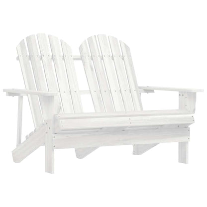 vidaXL 2-Seater Garden Adirondack Chair Solid Fir Wood White