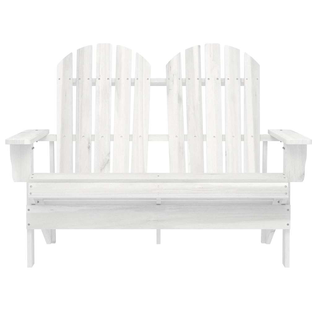 vidaXL 2-Seater Garden Adirondack Chair Solid Fir Wood White