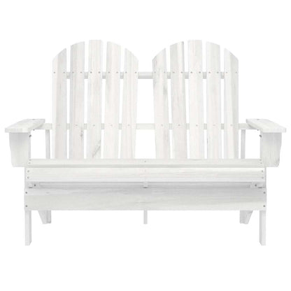vidaXL 2-Seater Garden Adirondack Chair Solid Fir Wood White