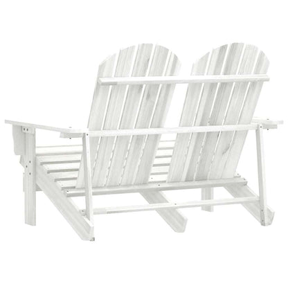 vidaXL 2-Seater Garden Adirondack Chair Solid Fir Wood White