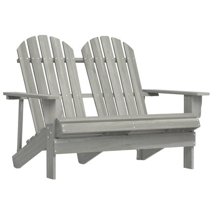 315900 vidaXL 2-Seater Garden Adirondack Chair Solid Fir Wood Grey