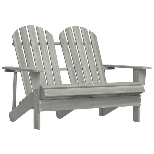 315900 vidaXL 2-Seater Garden Adirondack Chair Solid Fir Wood Grey