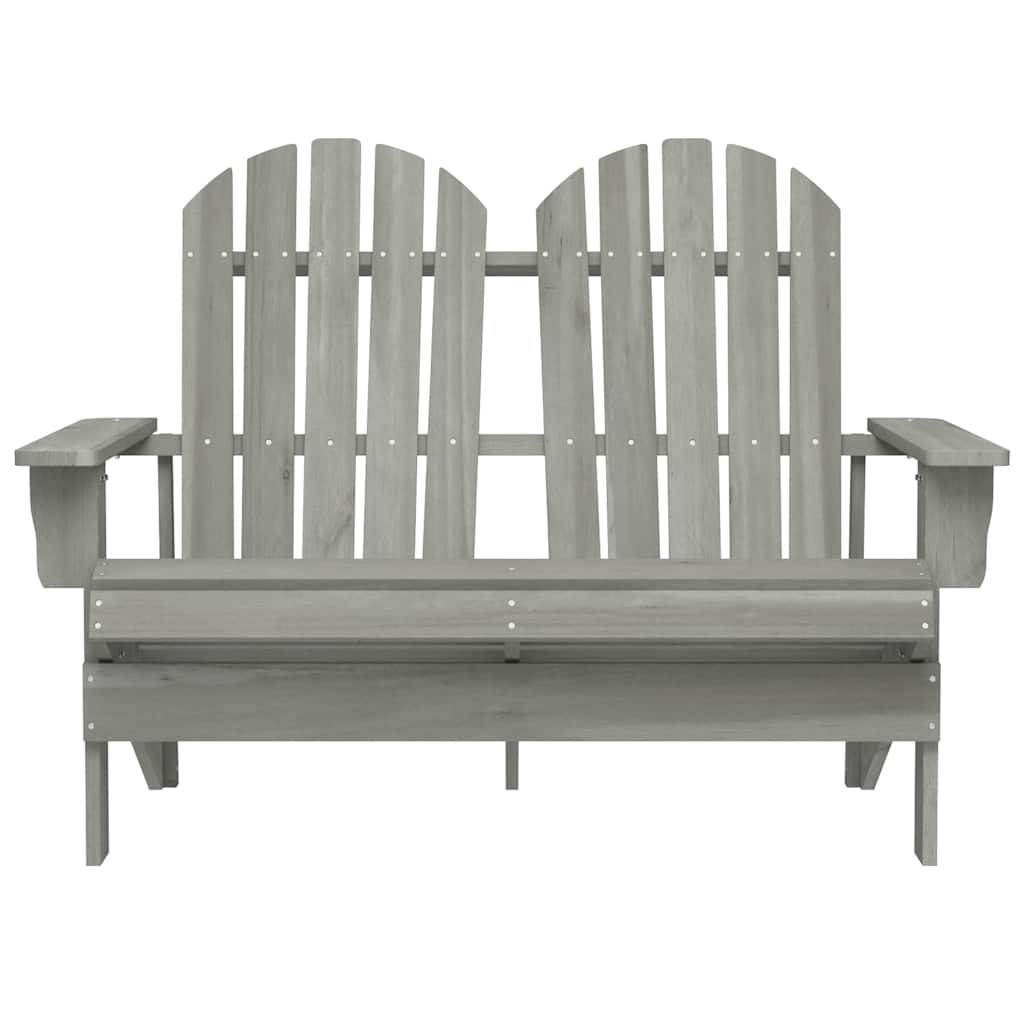 315900 vidaXL 2-Seater Garden Adirondack Chair Solid Fir Wood Grey