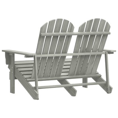 315900 vidaXL 2-Seater Garden Adirondack Chair Solid Fir Wood Grey