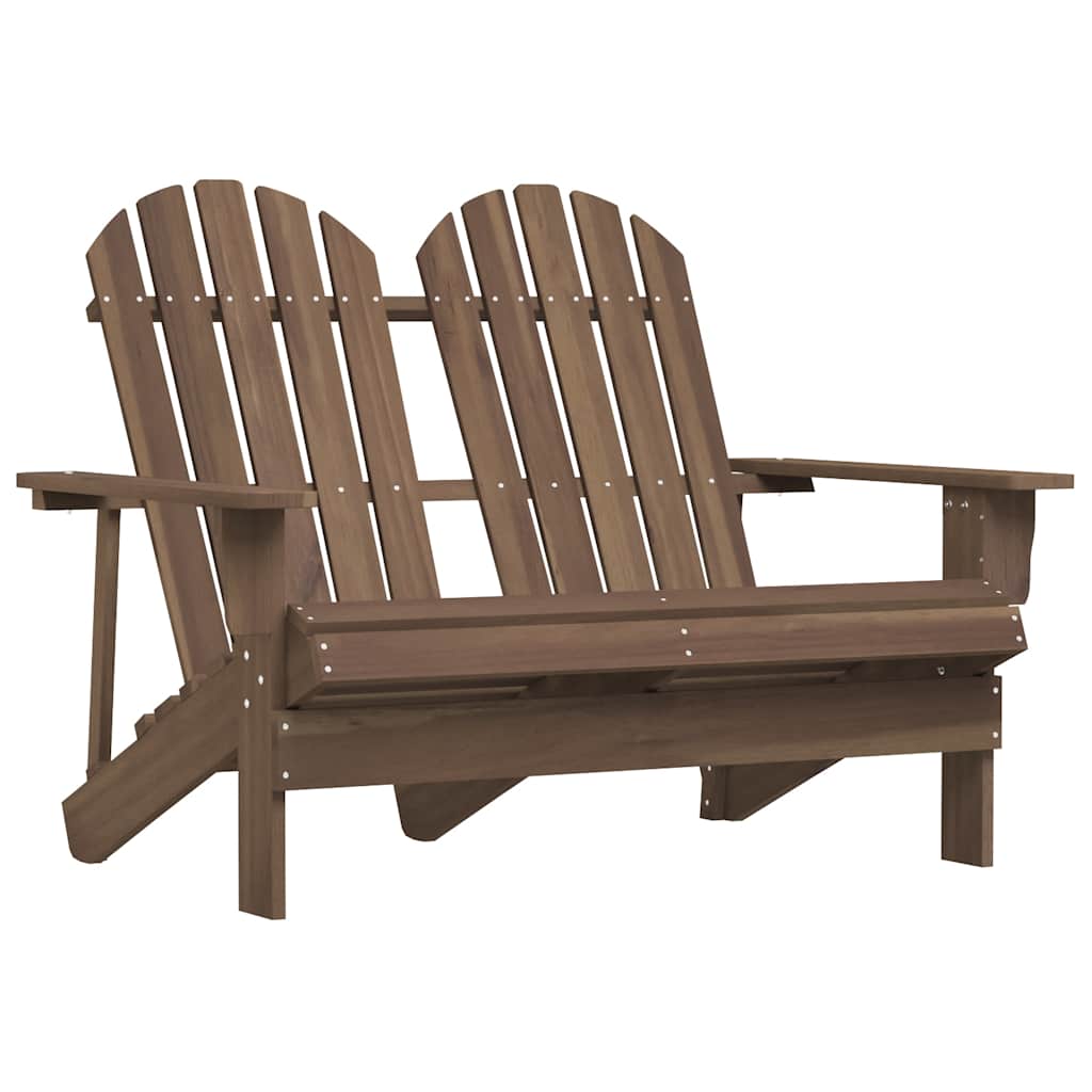 315901 vidaXL 2-Seater Garden Adirondack Chair Solid Fir Wood Brown