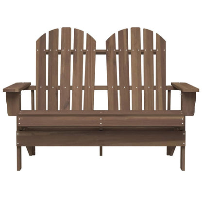 vidaXL 2-Seater Garden Adirondack Chair Solid Fir Wood Brown