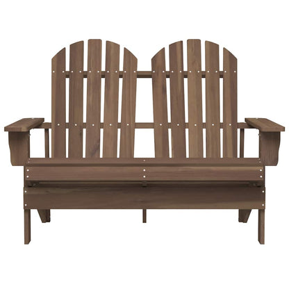 315901 vidaXL 2-Seater Garden Adirondack Chair Solid Fir Wood Brown