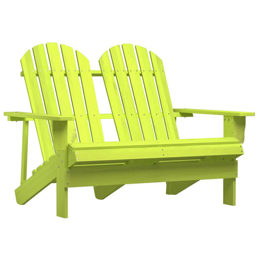315906 vidaXL 2-Seater Garden Adirondack Chair Solid Fir Wood Green