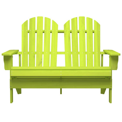 315906 vidaXL 2-Seater Garden Adirondack Chair Solid Fir Wood Green