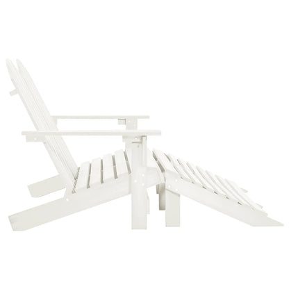 vidaXL Garden Chair | White | Fir Wood | 2-seater | Ergonomic | Adirondack Chair