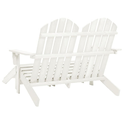 vidaXL Garden Chair | White | Fir Wood | 2-seater | Ergonomic | Adirondack Chair