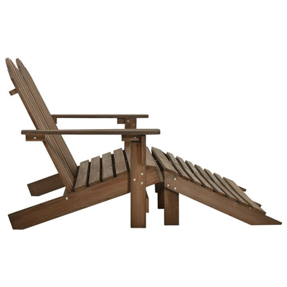 315911 vidaXL 2-Seater Garden Adirondack Chair&Ottoman Fir Wood Brown