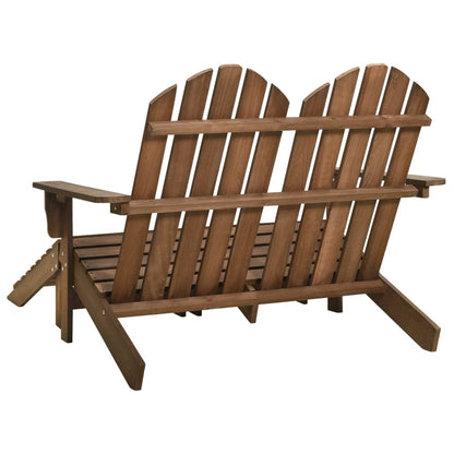 315911 vidaXL 2-Seater Garden Adirondack Chair&Ottoman Fir Wood Brown