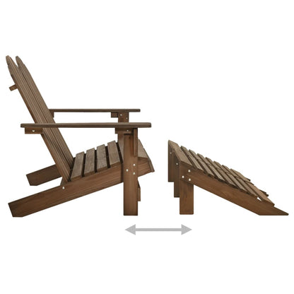 315911 vidaXL 2-Seater Garden Adirondack Chair&Ottoman Fir Wood Brown