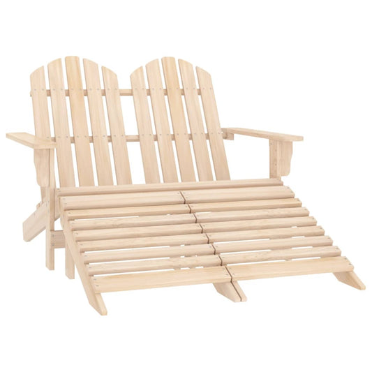 315912 vidaXL 2-Seater Garden Adirondack Chair & Ottoman Fir Wood