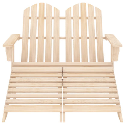 vidaXL 2-Seater Garden Adirondack Chair & Ottoman Fir Wood
