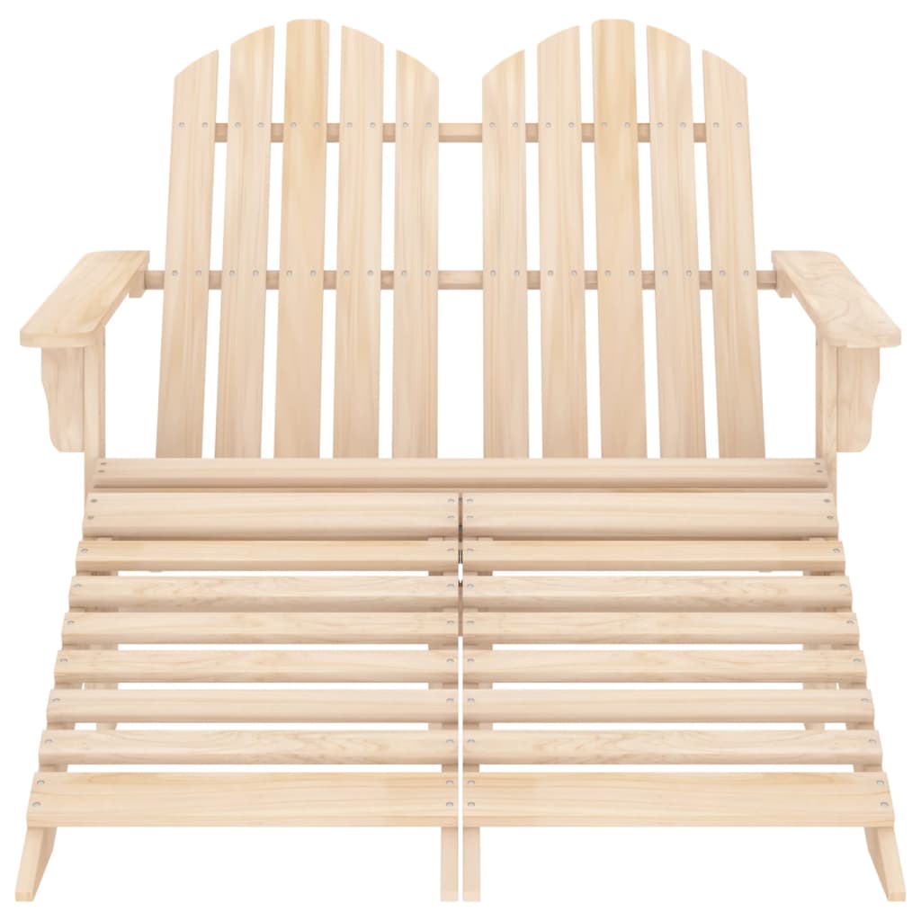 315912 vidaXL 2-Seater Garden Adirondack Chair & Ottoman Fir Wood
