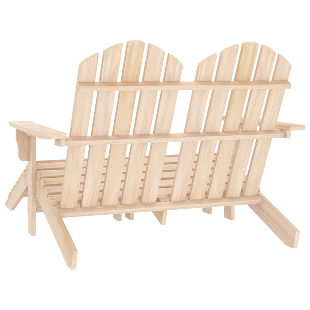315912 vidaXL 2-Seater Garden Adirondack Chair & Ottoman Fir Wood