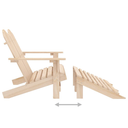 315912 vidaXL 2-Seater Garden Adirondack Chair & Ottoman Fir Wood