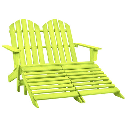 vidaXL Garden Chair | Green | Solid fir wood | 2-Seater | Detachable