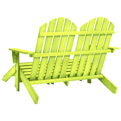 315916 vidaXL 2-Seater Garden Adirondack Chair&Ottoman Fir Wood Green