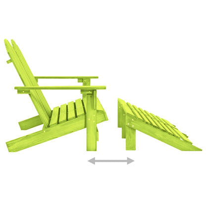 315916 vidaXL 2-Seater Garden Adirondack Chair&Ottoman Fir Wood Green