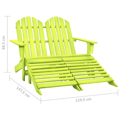 vidaXL Garden Chair | Green | Solid fir wood | 2-Seater | Detachable