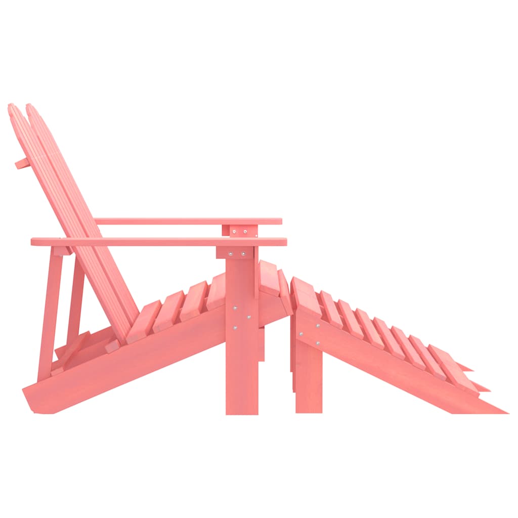 vidaXL 2-Seater Garden Adirondack Chair&Ottoman Fir Wood Pink