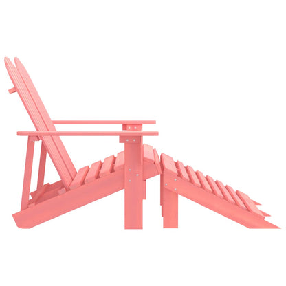 vidaXL 2-Seater Garden Adirondack Chair&Ottoman Fir Wood Pink