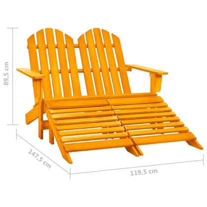 vidaXL Garden Chair | Orange | Solid fir wood | Large | Detachable