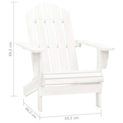 vidaXL Garden Adirondack Chair with Table Solid Fir Wood White