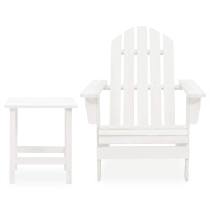 vidaXL Garden Adirondack Chair with Table Solid Fir Wood White