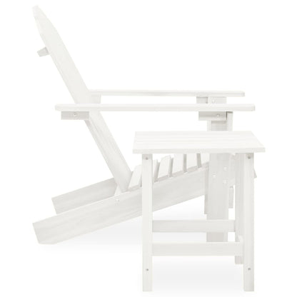 vidaXL Garden Adirondack Chair with Table Solid Fir Wood White