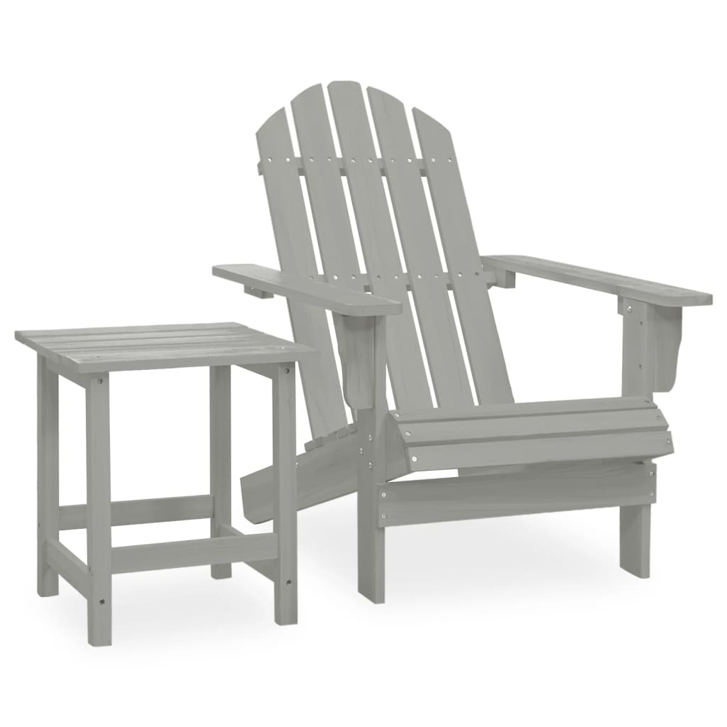 vidaXL Garden Chair | Grey | Solid fir wood | Large |  Ergonomic  | Garden Chair