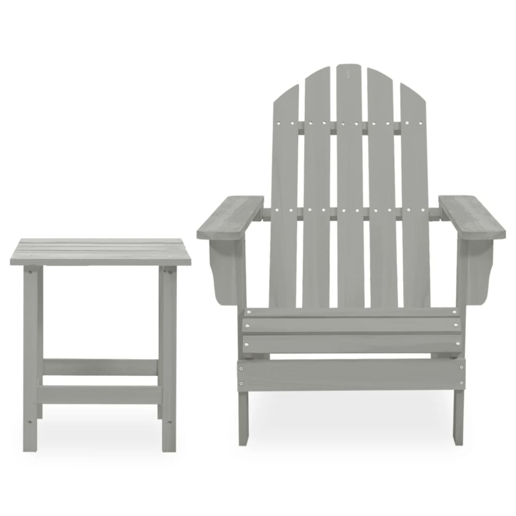 vidaXL Garden Chair | Grey | Solid fir wood | Large |  Ergonomic  | Garden Chair