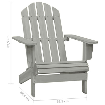 vidaXL Garden Chair | Grey | Solid fir wood | Large |  Ergonomic  | Garden Chair