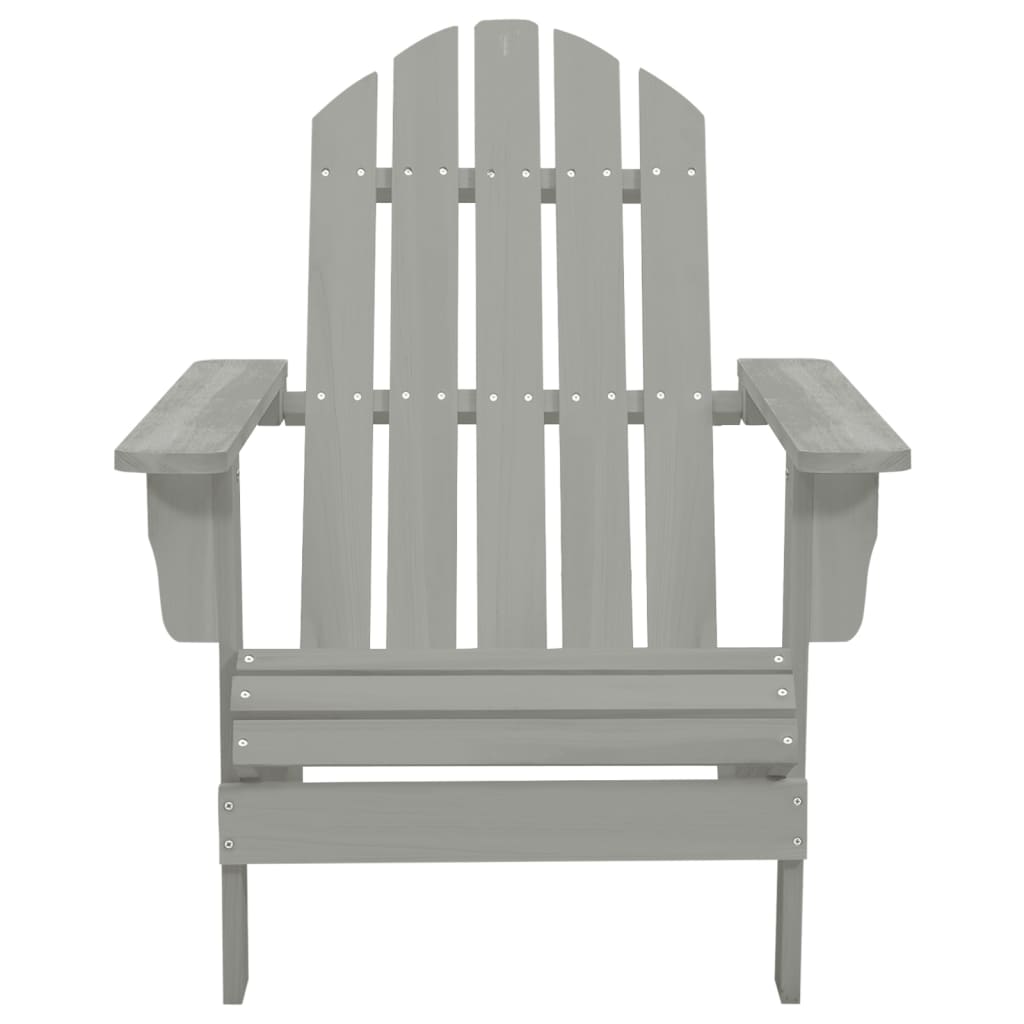 vidaXL Garden Chair | Grey | Solid fir wood | Large |  Ergonomic  | Garden Chair