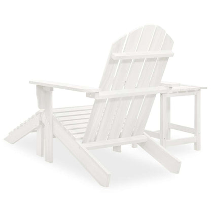 315929 vidaXL Garden Adirondack Chair with Ottoman&Table Solid Fir Wood White