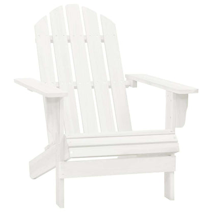 315929 vidaXL Garden Adirondack Chair with Ottoman&Table Solid Fir Wood White