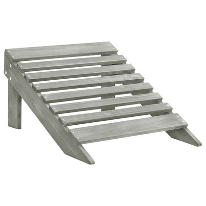 vidaXL Garden Adirondack Chair with Ottoman&Table Solid Fir Wood Grey