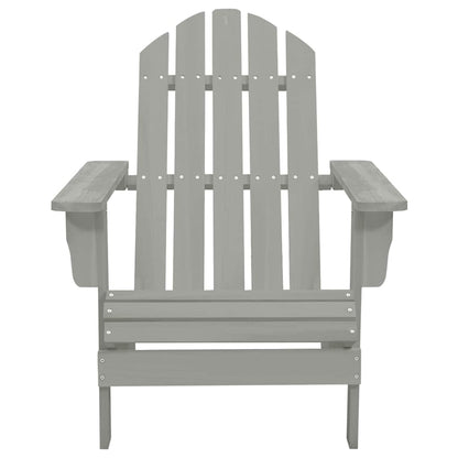 315930 vidaXL Garden Adirondack Chair with Ottoman&Table Solid Fir Wood Grey