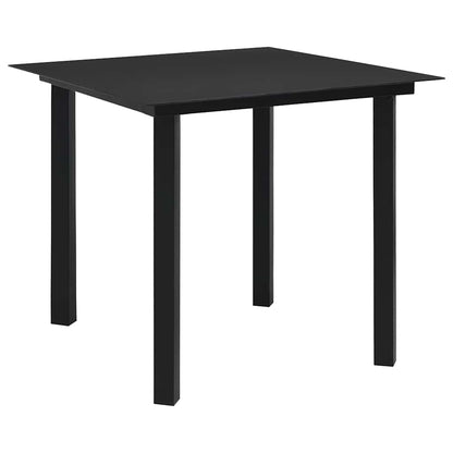 vidaXL 3 Piece Garden Dining Set Black Glass and Steel