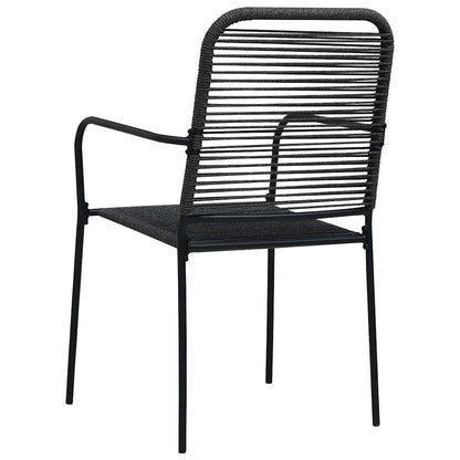 vidaXL 3 Piece Garden Dining Set Black Glass and Steel