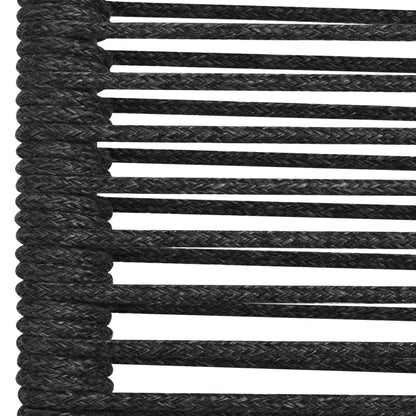 vidaXL Garden Dining Set | Black | Powder-coated steel, glass, cotton rope