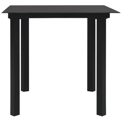 vidaXL Garden Dining Set | Black | Powder-coated steel, glass, cotton rope